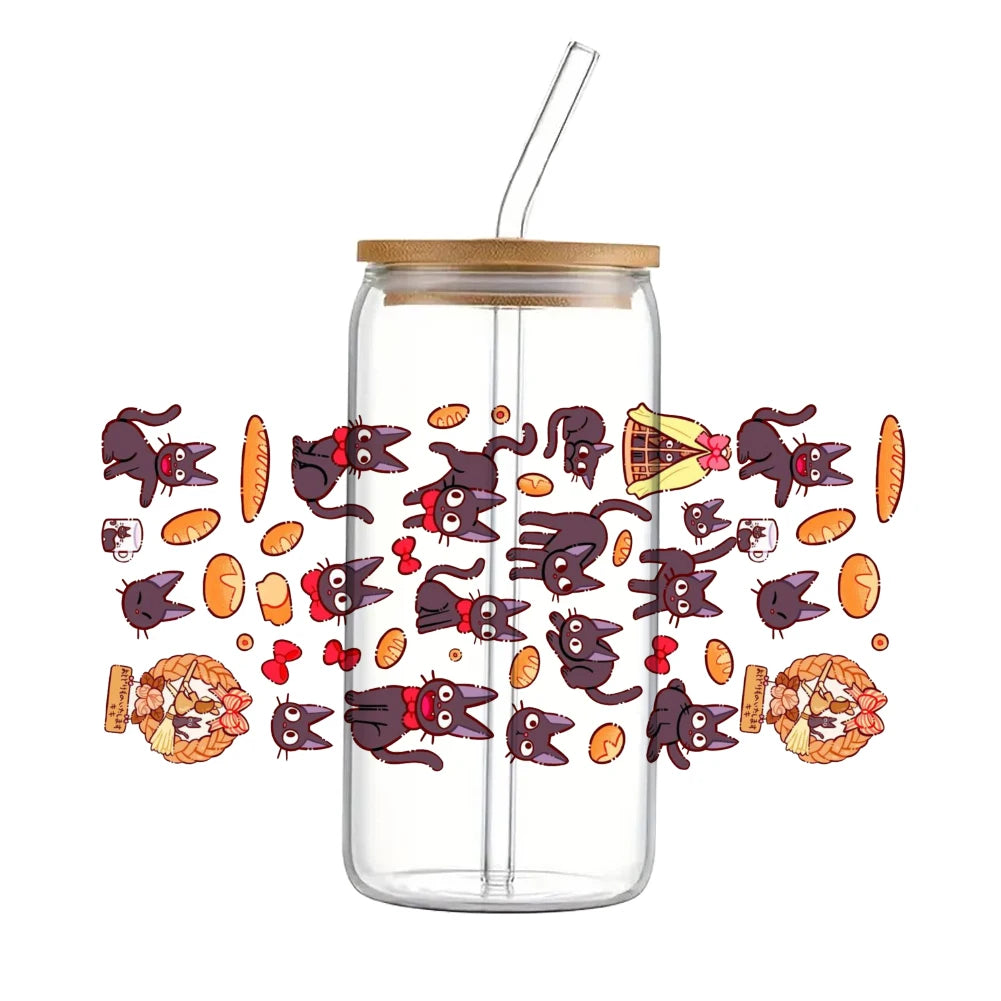 11x24cm Cartoon Anime Japanese UV DTF Transfer Sticker Waterproof Transfers Decals For 16oz Glass Cup Wrap Stickers