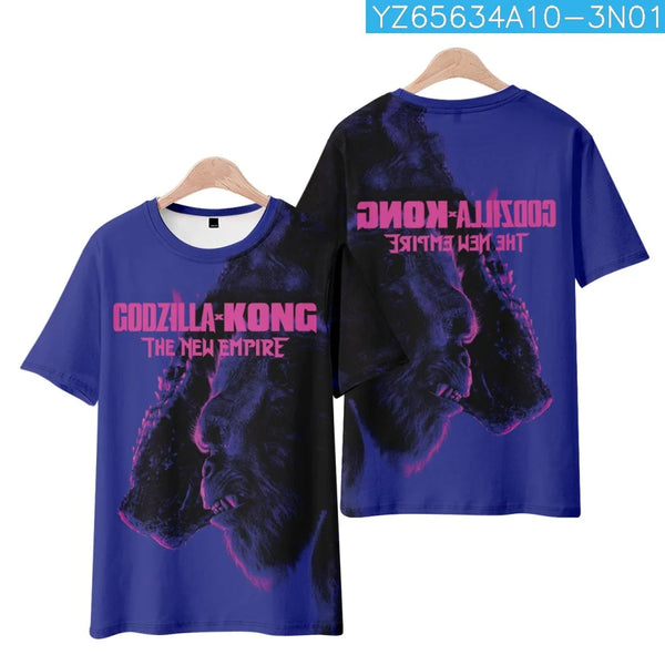 Godzilla X Kong : The New Empire T Shirt King of Monster Casual Short Sleeve Tees Print Fashion Sports Shirts Tops Birthday Gift
