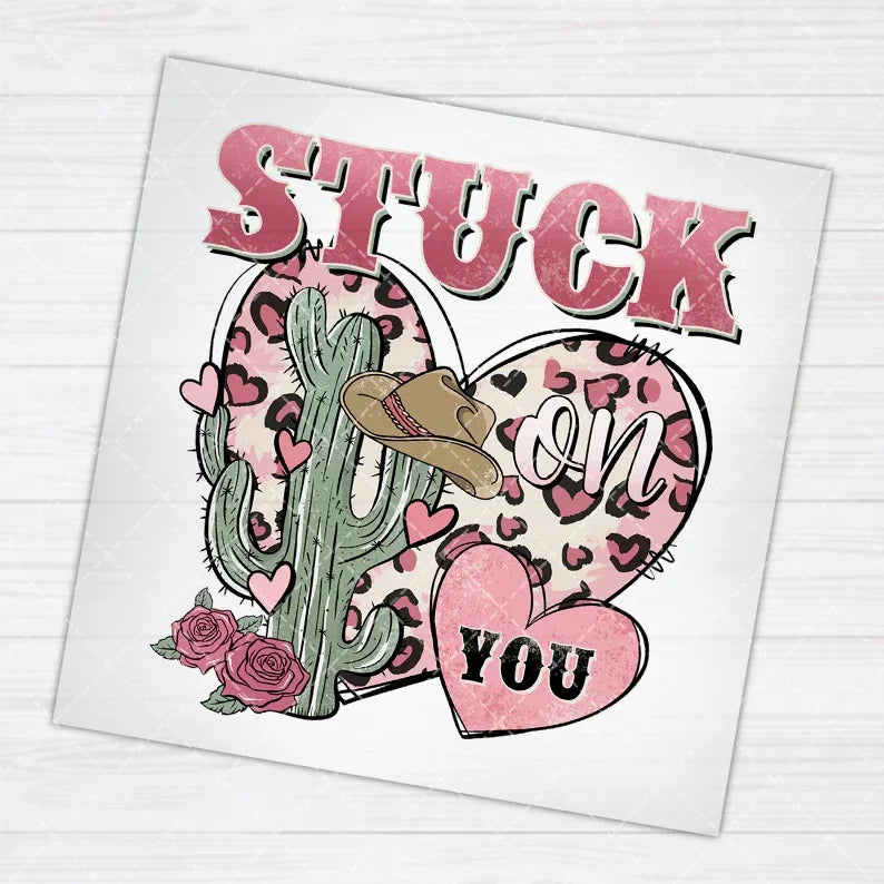 10cm/15cm Leopard print Valentine's Day Iron On Heat Transfer Stickers For Clothes DTF Pinted Vinyl Thermal Appliques Washable