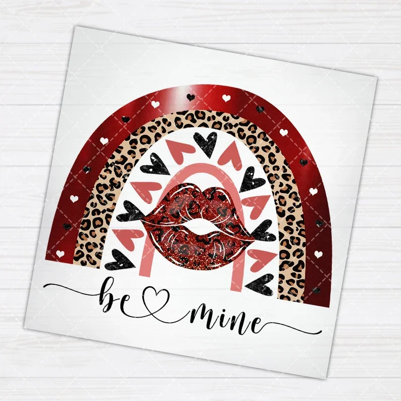 10cm/15cm Leopard print Valentine's Day Iron On Heat Transfer Stickers For Clothes DTF Pinted Vinyl Thermal Appliques Washable
