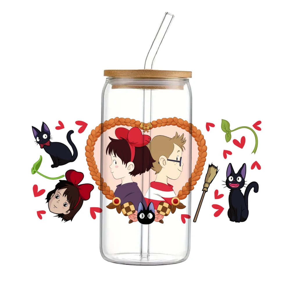 11x24cm Cartoon Anime Japanese UV DTF Transfer Sticker Waterproof Transfers Decals For 16oz Glass Cup Wrap Stickers