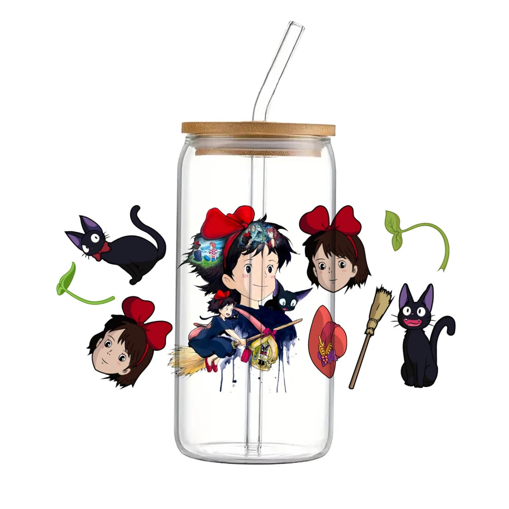 11x24cm Cartoon Anime Japanese UV DTF Transfer Sticker Waterproof Transfers Decals For 16oz Glass Cup Wrap Stickers