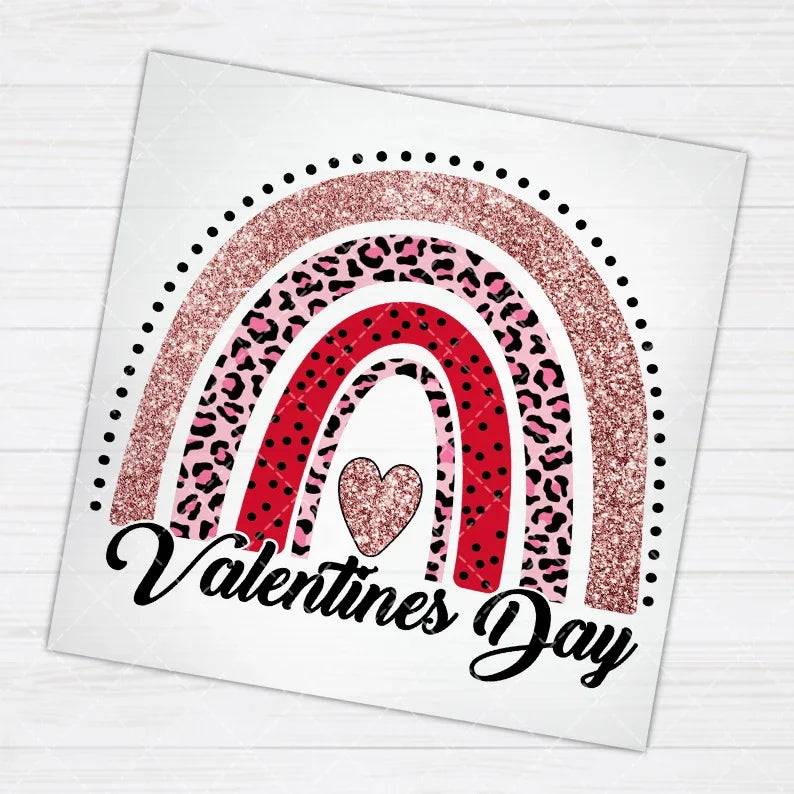 10cm/15cm Leopard print Valentine's Day Iron On Heat Transfer Stickers For Clothes DTF Pinted Vinyl Thermal Appliques Washable