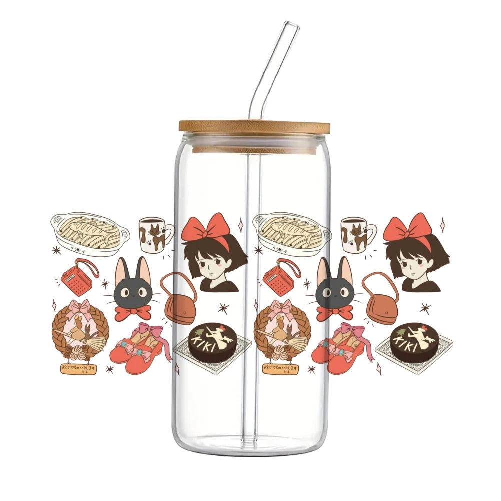 11x24cm Cartoon Anime Japanese UV DTF Transfer Sticker Waterproof Transfers Decals For 16oz Glass Cup Wrap Stickers