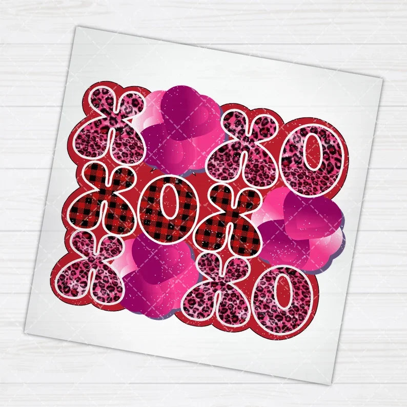 10cm/15cm Leopard print Valentine's Day Iron On Heat Transfer Stickers For Clothes DTF Pinted Vinyl Thermal Appliques Washable