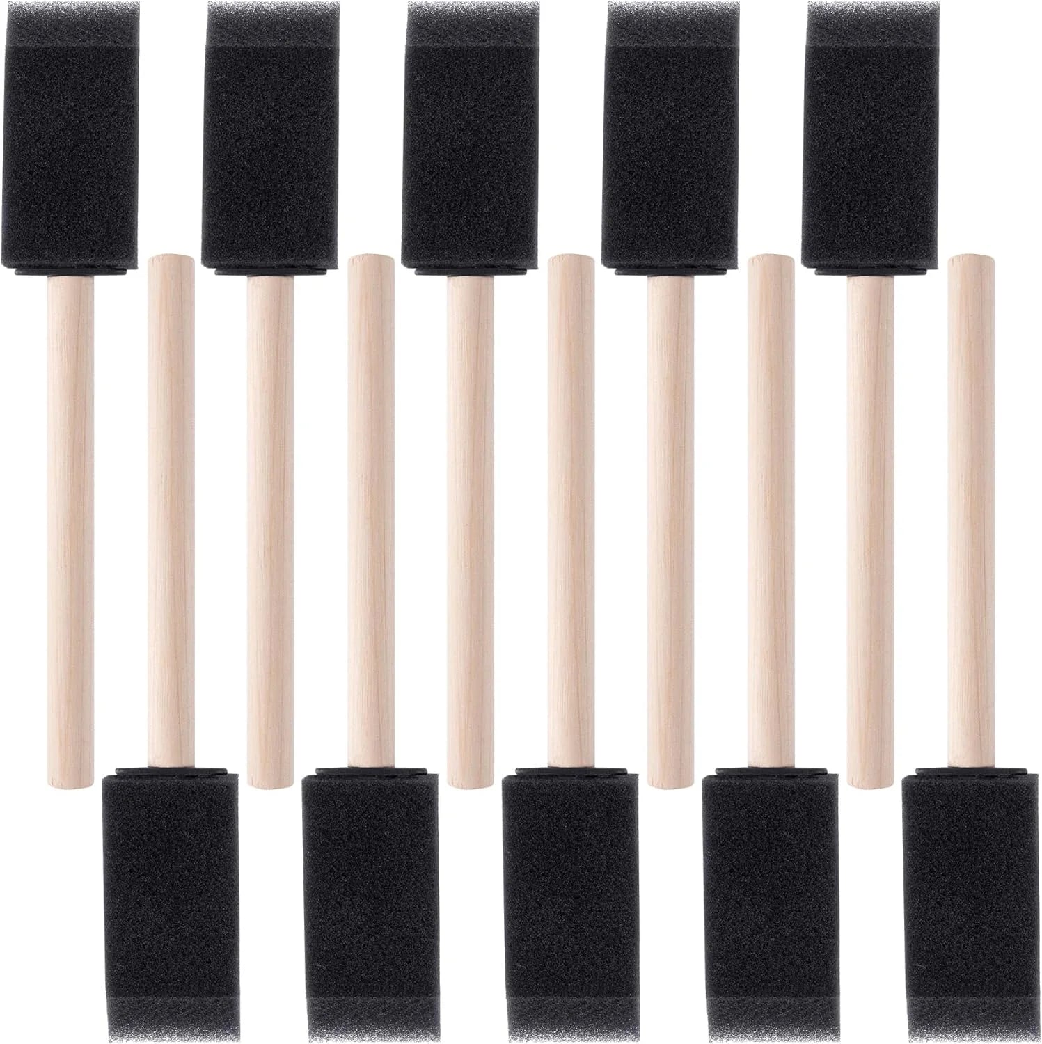 10Pcs Sponge Brush Wooden Handle Watercolor Oil Stain Art Craft Painting Drawing for kids