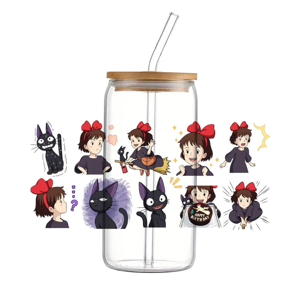 11x24cm Cartoon Anime Japanese UV DTF Transfer Sticker Waterproof Transfers Decals For 16oz Glass Cup Wrap Stickers